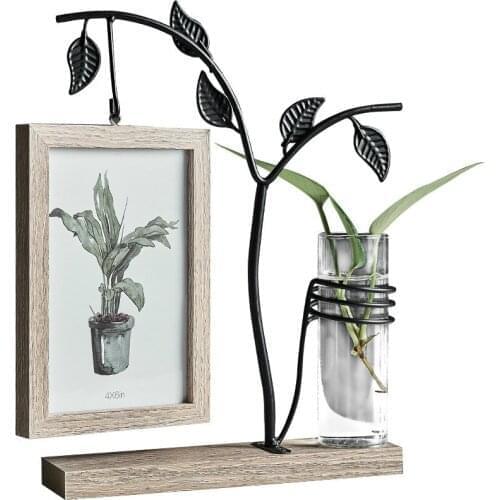 Photo Frame Wooden Photo Frame Desktop Test Tube Hydroponic Plant Hydroponic Ornaments picture frames picture frame set