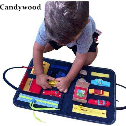 Montessori Toys Busy Board Early Educational Toys Fine Motor Training Self-Care Ability Children Game Preschool Kids Sensory Toy