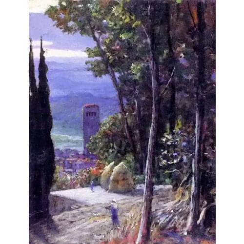 Impressionist Oil Painting Landscape Art An Umbrian Threshing Floor Near Rocca Sant Angelo Wall Art Vertical Hand Painted