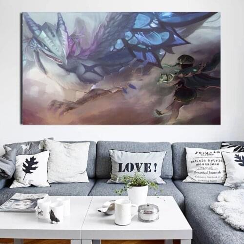 Venti Genshin Impact Fighting Canvas Painting Posters and Prints Wall Art Pictures for Living Room Home Decor Cuadros No Frame