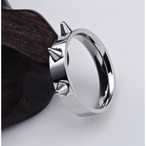 Self-defense Stainless Steel Ring Punk Style Mens And Womens Thorn Jewelry Joyas Para Hombres y Mujeres