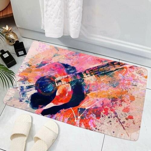 CLOOCL Guitar Carpet House Doormat Decor 3D Printing Art Carpet Soft Flannel Non-Slip Doormat for Bedroom Porch Drop Shipping