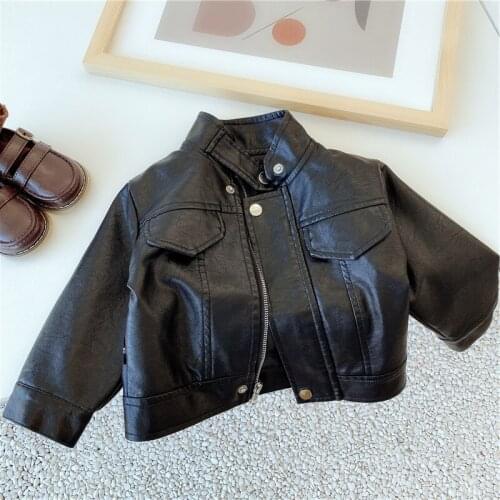 Toddler Kids Leather Jacket Autumn Winter Baby Boys and Girls Fashion Thick Pu Leather Jackets 2020 New Kids Clothes Warm Coats