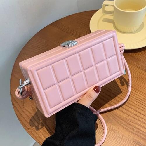Candy Colors Square Crossbody Bags for Women Chocolate Box Bag Solid Ladies Handbags Brand Designer Shoulder Bags Female Sac New