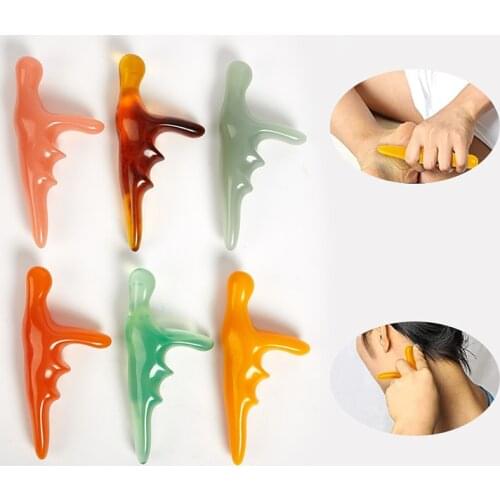 Deep Muscle Relax Massage Triangle Acupuncture StickResin Beeswax T-Shaped Thumb Massage Cone Body Massage Tool Meridian Tool
