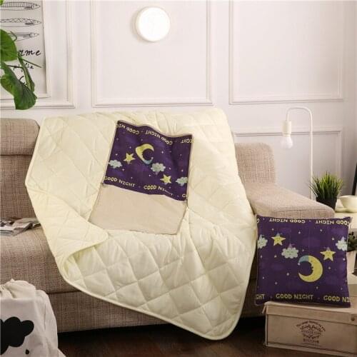 Cartoon Linen Pillow Quilt Cushion Quilt Dual-use Foldable Office Nap Pillow Car Pillow Quilt Home Cushion Pillow Waist