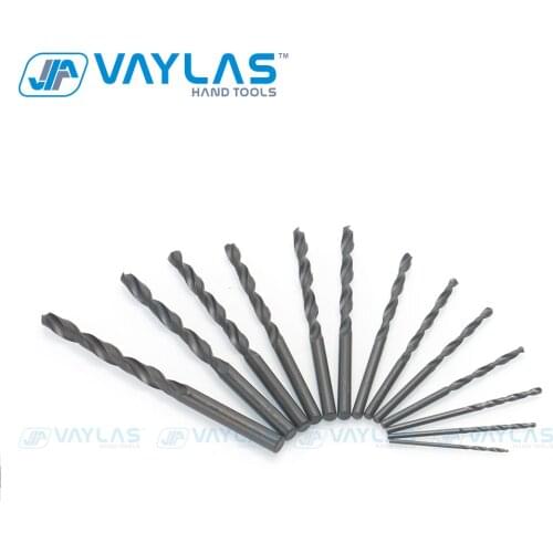 VAYLAS 13pcs set High Speed Steel twist drill Bit 4241 Nitride Coated Drill Woodworking Power Tools Kit 1.5mm-6.5mm size