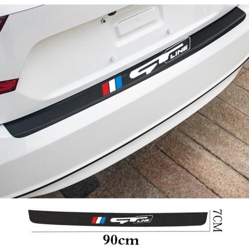Carbon Fiber Car Rear Bumper Trunk Guard Protective Stickers Decals For KIA Ceed Rio Forte Sportage R Stinger GT GTLINE GTINGER