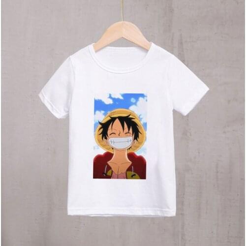 Cheap Fashion Print T-shirt Good Looking Pirate Boy T Shirt Ninja Anime Hot Blood T-shirt Kids Harajuku Round Neck Girl Clothes