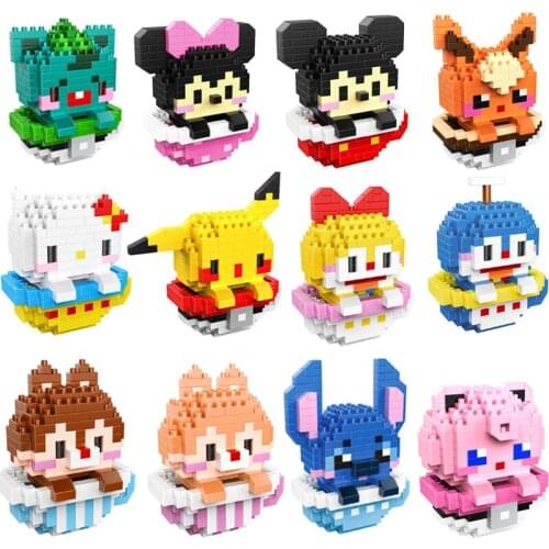 New Disney Series Mickey Minnie Stitch Cup Model Cartoon Character Puzzle Assembled Childrens Toy Gift
