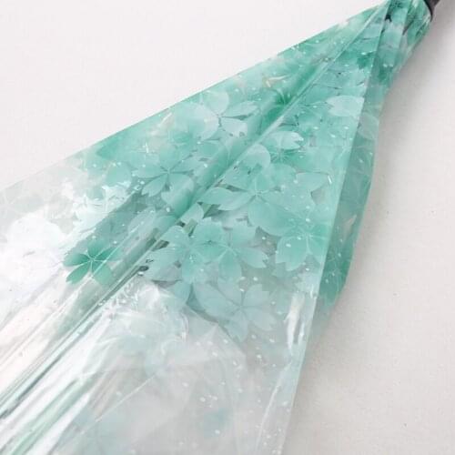 2021 New C-Handle Reverse Cherry Blossoms Waterproof Umbrella Double Layer Inverted