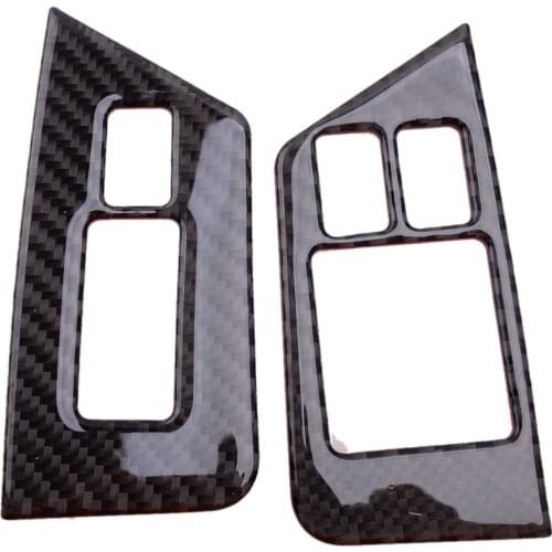 2Pcs/Set Car Carbon Fiber Window Switch Panel Cover Trim LHD Fit For Nissan GTR R35 2016 2015 2014 2013 2012 2011 2010 2009 2008
