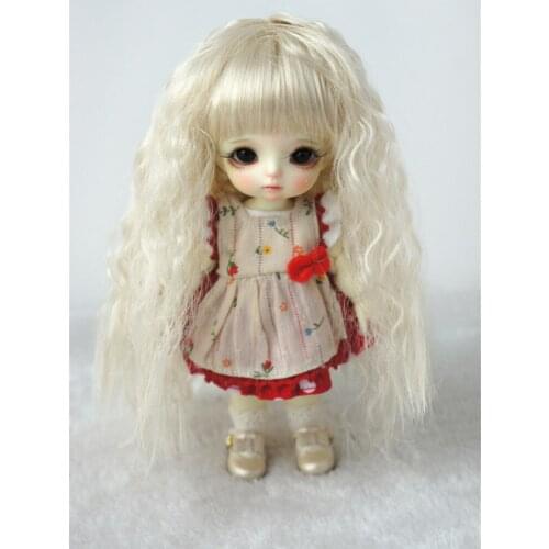 JD041 1/12 1/8 Tiny Doll Wigs Size 3-4inch 4-5inch 6-7inch Soft Cabbage Long Wave BJD Doll Wigs Doll Accessories