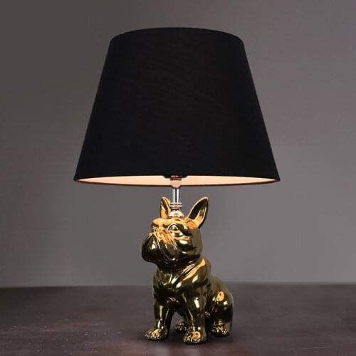 Nordic Modern Puppy Ceramic Table Lamp Bedroom Bedside Childrens Study Light Luxury Creative Decorative Lamp Bedroom Lamp