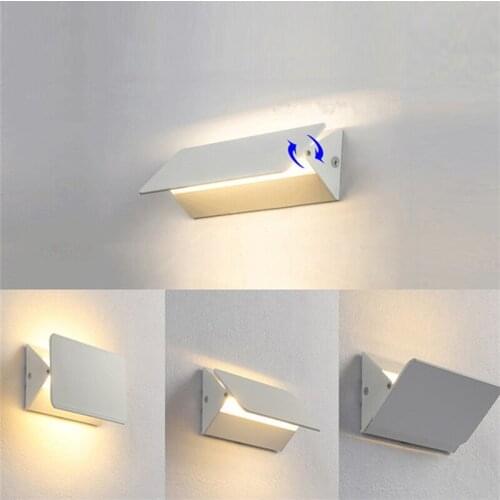 Modern minimalist bedroom bedside wall lamp LED aisle wall lamp creative rotating minimalist indoor wall lamp