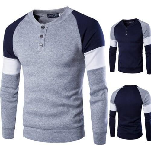 2020 Mens Spring Sweater Male Long Sleeve Tops Cotton Slim Fit Solid Color Slim Fit Casual Streetwear Sweatshirts