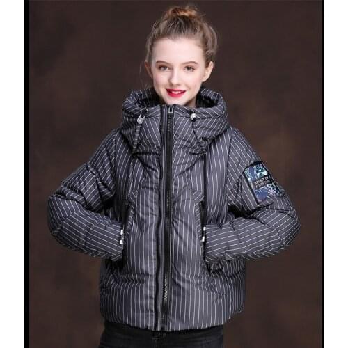 Quality High 2020 Womens White Duck Down Jacket Short Hooded Women Parka Padded Warm Winter Coat Abrigos Mujer WXF321