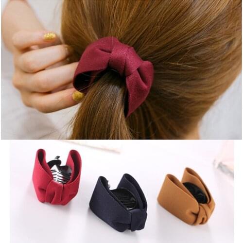 1PC Fashion Women Retro Fabric bow ponytail buckle banana Claws Hair Clips Barrettes Hair Accessories