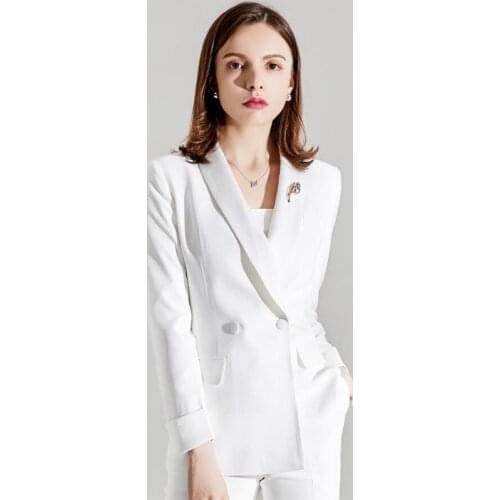 Women PantSuits White Women Suits Plus Size Custom Made Ladies Pantsuit Blazer+Pants for Work Pantsuit for Wedding Party