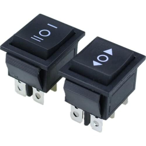 1PCS KCD4 black Rocker Switch Power Switch ON-OFF-ON 3 Position 6 Pins 16A 250VAC/ 20A 125VAC