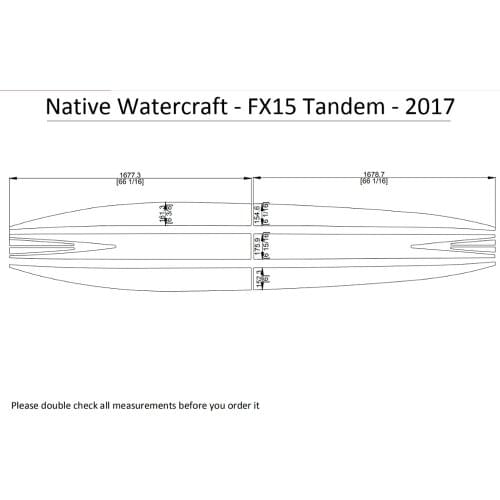 2017 Native Watercraft - FX15 Tandem Kayak Boat EVA Decking Mat Pads Kit 1/4"