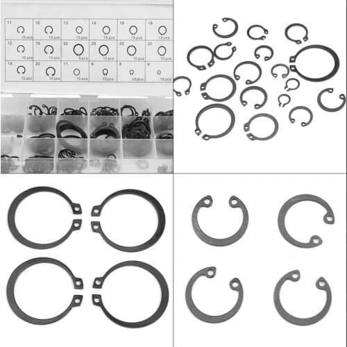 225PC Internal & External Snap Retaining Ring Assortment Kit Set Circlip 18 Sizes Internal Circlip