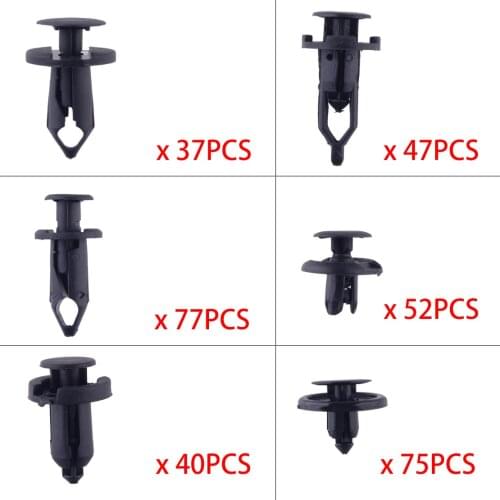 328pcs Car Bumper Fender Liner Push In Retainer Clips Rivets Fastener Pins Assortment with 2 Tools Fit For GM Honda 91503-SZ5003
