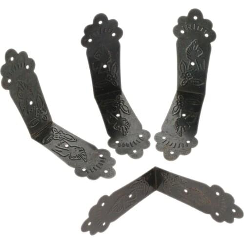 4Pcs 55*55*25mm Decorative Vintage Corner Bracket Wooden Case Jewelry Gift Box Feet Leg Corner Protector Guard