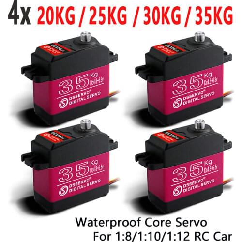 4 pcs Waterproof servo DS3218 Update and PRO high speed metal gear digital servo baja servo 20KG/.09S for 1/8 1/10 Scale RC Cars