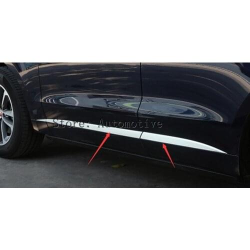 6pcs/set For Jaguar F-Pace X761 f pace stainless steel Car Side Door Body Molding Strips Cover Trim 3D Sticker 2016 2017
