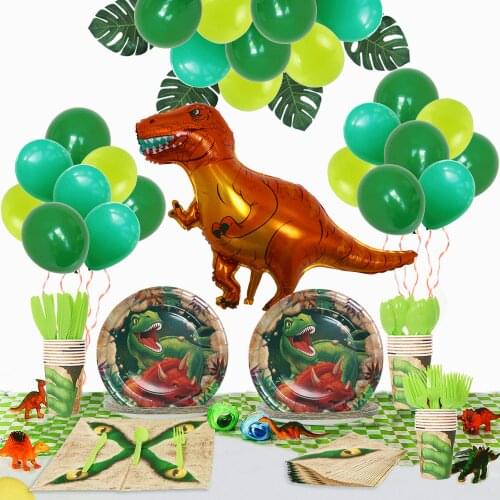 Aluminum film latex round dinosaur balloon birthday party scene decoration baby shower balloons birthday party decoration
