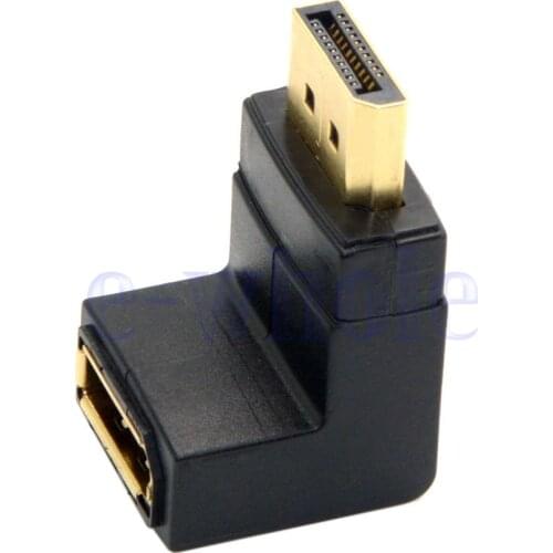 BAAQII New Down Angled 90 Degree DP Displayport Male to Female Extension Adapter AA3801