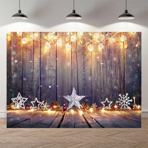 Christmas Tree Wooden Board Star Deer Baby Photography Backgrounds Customized Photographic Backdrops For Photo Studio