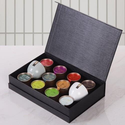Ten kinds of Tea Flower Nectar Pu'er Biluochun Green Orange Tea Leaf Gift Box Small Aluminum Cans Tea