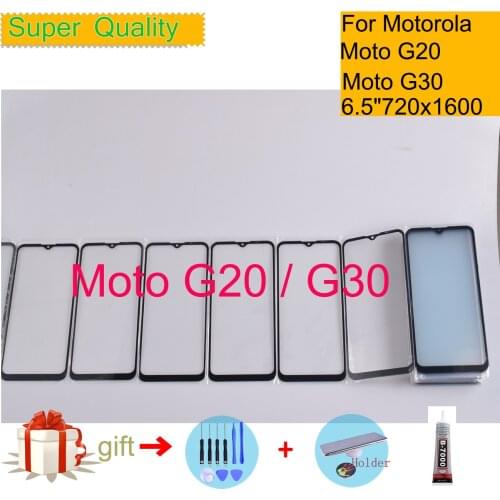 For Motorola Moto G20 Touch Screen Front Outer Glass Panel Lens For Moto G30 XT2129-2 PAML0000IN LCD Front Replacement