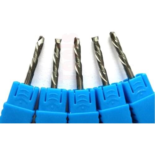 5pcs 3.175X17mm UP &DOWN Cut Two Flutes Spiral Carbide Mill Tool Cutters for CNC Router, Compression Wood End Mill Cutter Bits