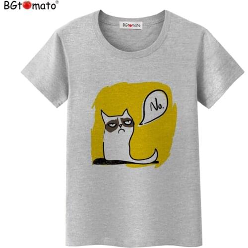BGtomato T shirt Lovely cat funny t shirts harajuku top tees short sleeve casual cartoon tee shirt femme