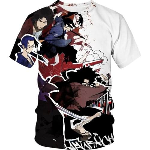 Japanese Anime T-Shirt Samurai Champloo 3D Print Streetwear Harajuku Men Women Fashion O-Neck T Shirt Hip Hop Tees Tops Clothing