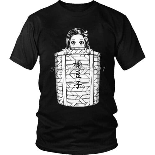 Tvoe Nezuko In The Basket T-shirt Men Fashion T Shirt Short Sleeve Cotton Kitsune No Yaiba Demon Slayer Tshirt Cool Tee Tops