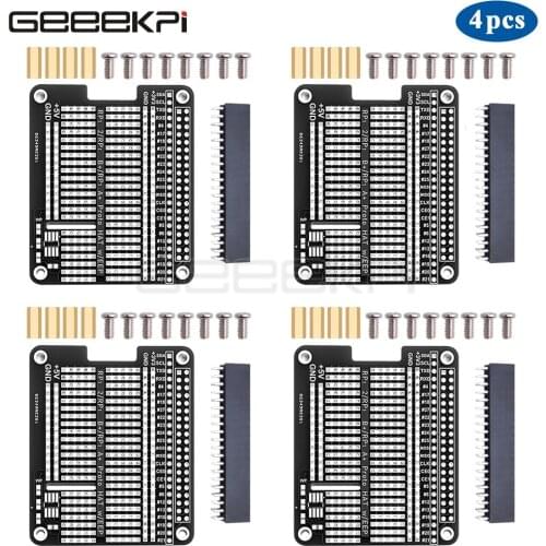 GeeekPi 4PCS Prototype Hat Breadboard DIY Proto Hat Shield for Raspberry Pi 2 / 3 Model B / B+(Red/Black/Blue/Green)
