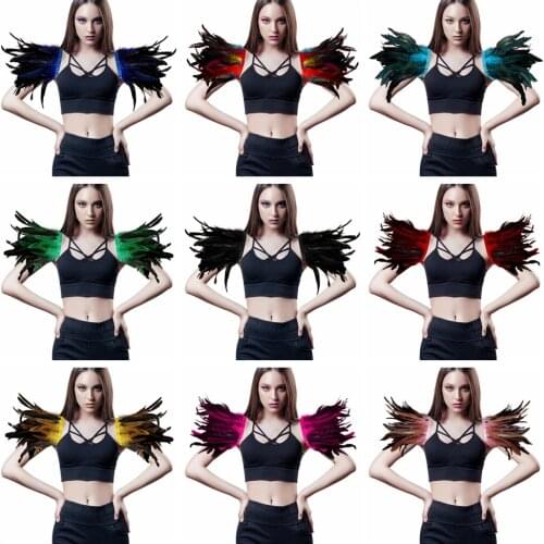 Gothic Plumes Decoration Cosplay Costume Anime Party Scarf Women Feather Shrug Shawl Feather Fake Collar Shoulder Wrap Cape