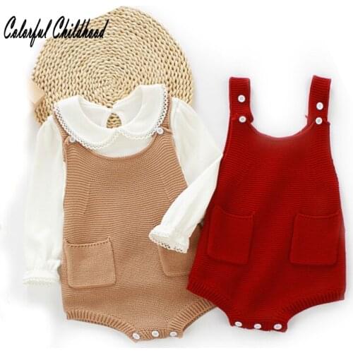 Lovely cozy Knited Baby Romper for Girl Boy Overalls Infant Jumpsuit Baby Clothes 0-24m