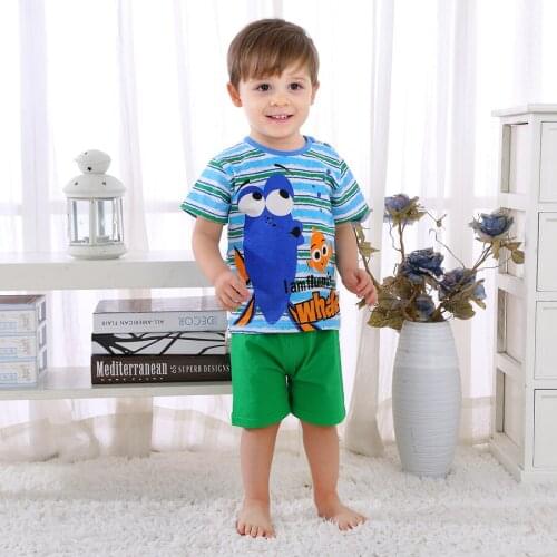 Baby Boys Clothes Sets Spring Summer Fashion Leisure T-shirt + Shorts Newborn Baby Clothes Kids Bebes Suit DS19