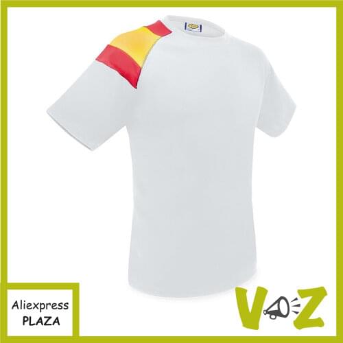 T-shirts men, short sleeve, technical, breathable, white, sport, casual fashion, casual, flag Spain