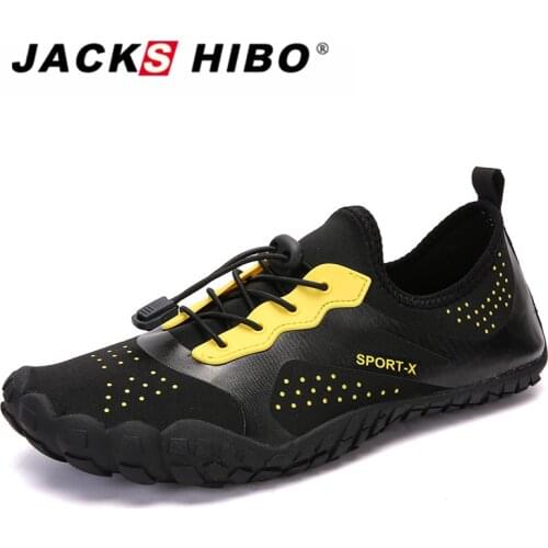 JACKSHIBO Mens Swimming Water Shoes Sneakers Outdoor Beach Aqua Shoes Men Male Hiking Upstream Water Shoes Surfing Sneakers