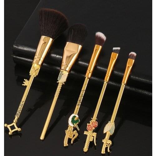 Anime Attack Cosplay Cosmetic Makeup Design Magic Wand Brushes Set Blush Eyeshadow Eyebrow Highlighter Brushes with Bag Gift