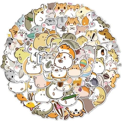 100Pcs/Pack Creative Cute Hamster Pet Paper Stickers Diary Decor DIY Scrapbooking Sticker