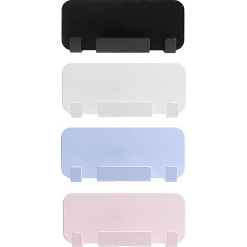 Wall Mounted Adhesive Mobile Phone Charging Holder Hanging Stand Multifunctional Charger Bracket Hanger Rack Shelf Towel Hook B