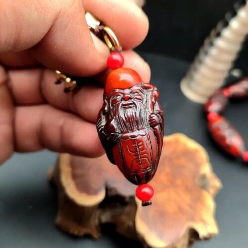 Natural ox horn, old birthday Star Pendant, handle, pendant, solid stationery, antique horn carving, fine carving