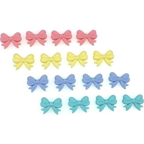 Wholesale 27mm 100/200/500pcs Silicone Butterfly Bow Knot Beads Food Grade Silicone Teething Beads DIY Chewable Necklace